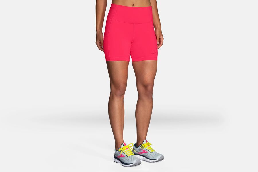 Womens Brooks Method 5" Tight Bottoms Fluoro Pink | 402793-ZLF